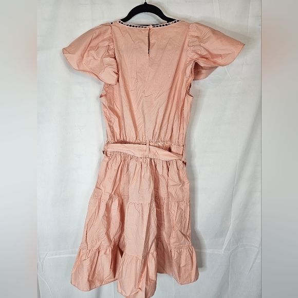 DEREK Lam 10 Crosby size 4 peach capped sleeves belted mini dress NWOT - Picture 6 of 6